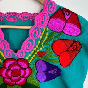 Lovely embroidered floral top with vibrant colours